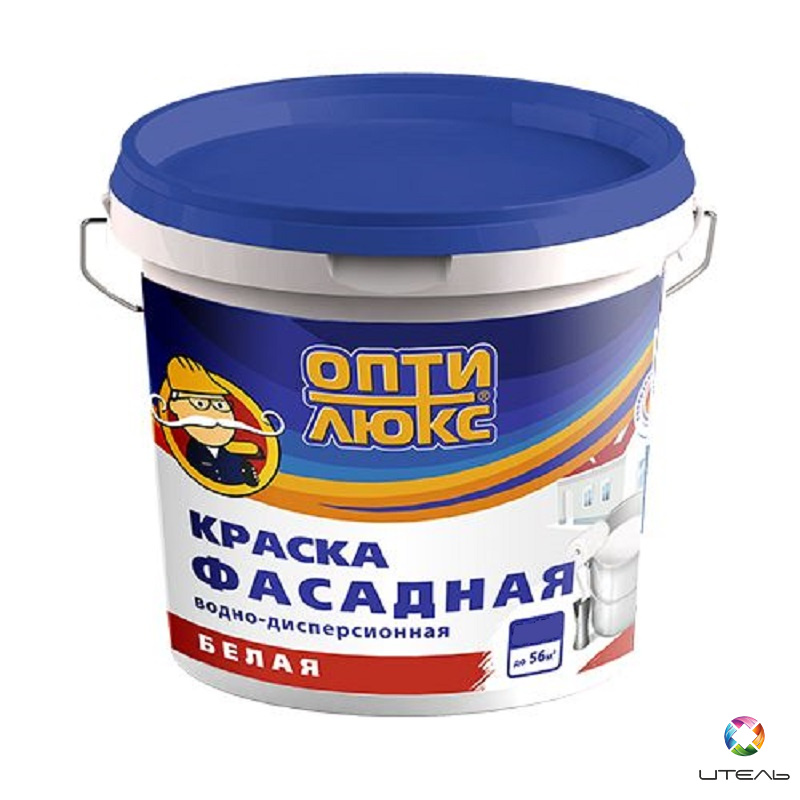 Водоэмульсионная грунтовка. Краска в/д фасадная ОПТИЛЮКС 14кг. Краска в/д ОПТИЛЮКС интерьерная белоснежная 14 кг. Краска ВД ОПТИЛЮКС 3кг фасадная белая. Краска вододисперсионная моющаяся белая 14кг.